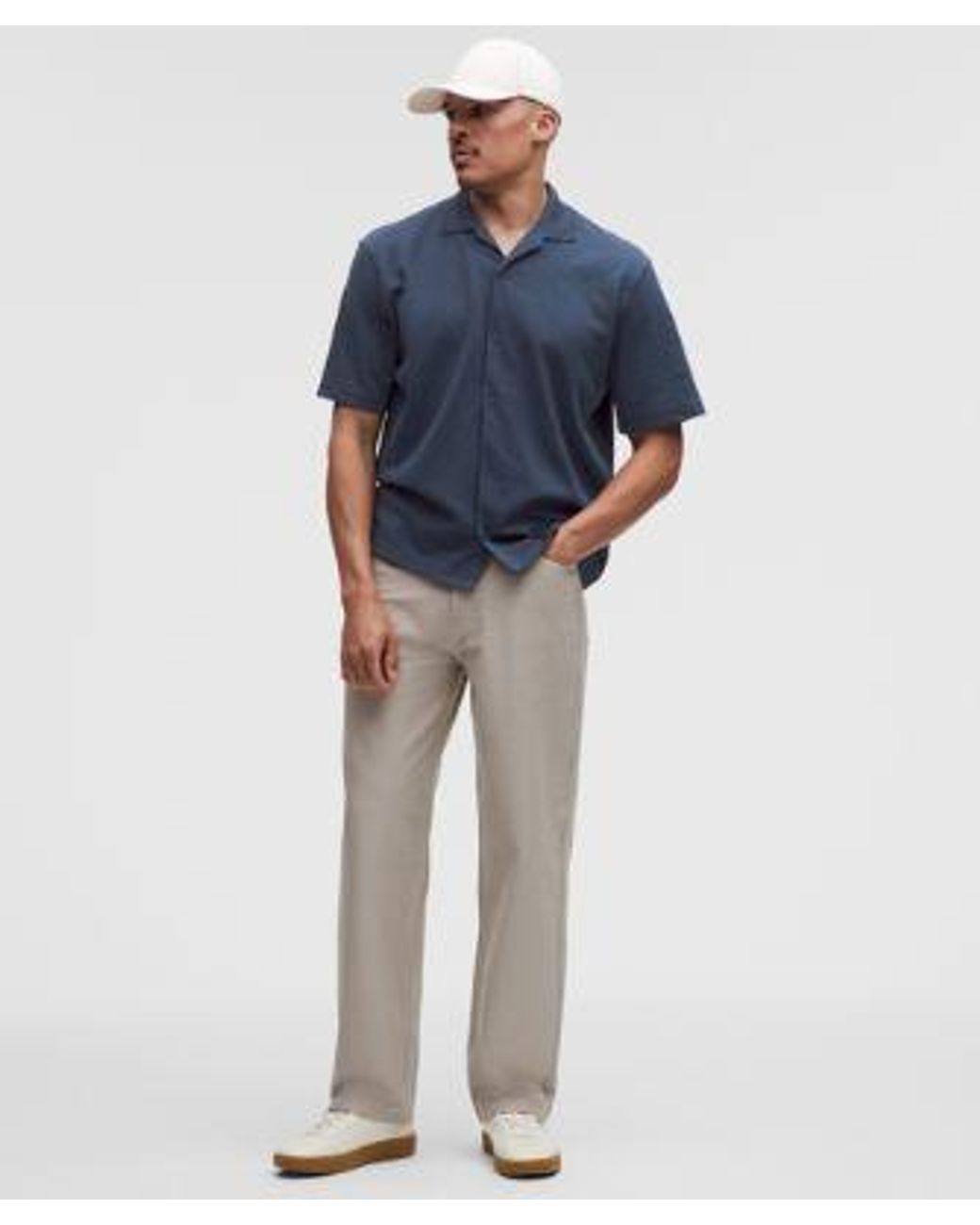 lululemon athletica Blue – Pique-Performer Camp-Collar-Shirt – – Size Large for men