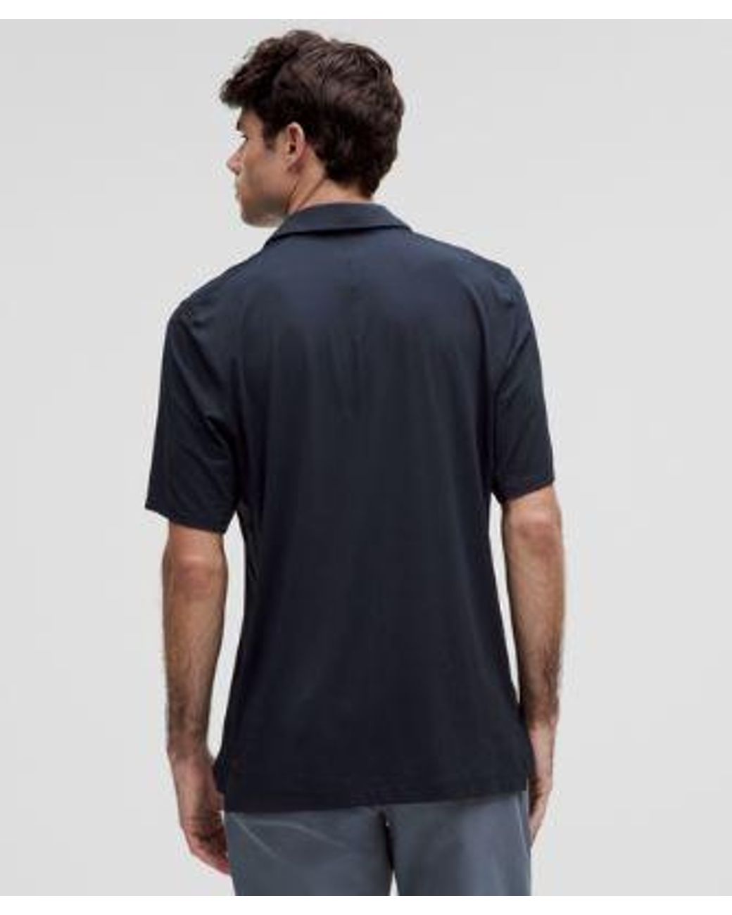 lululemon athletica Blue Logo Sport Polo Short Sleeve for men