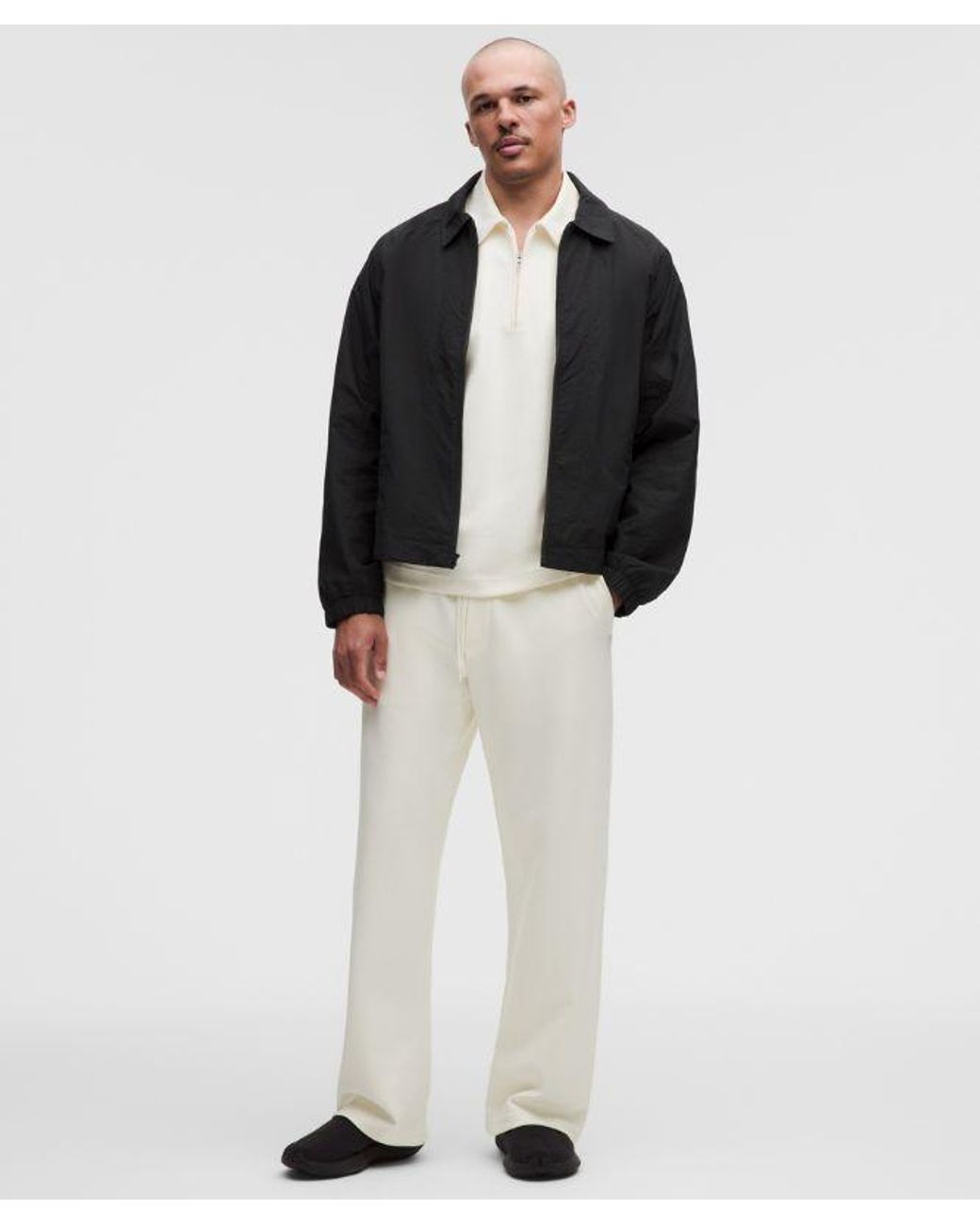 lululemon athletica Black Cotton-Blend Collared Jacket for men