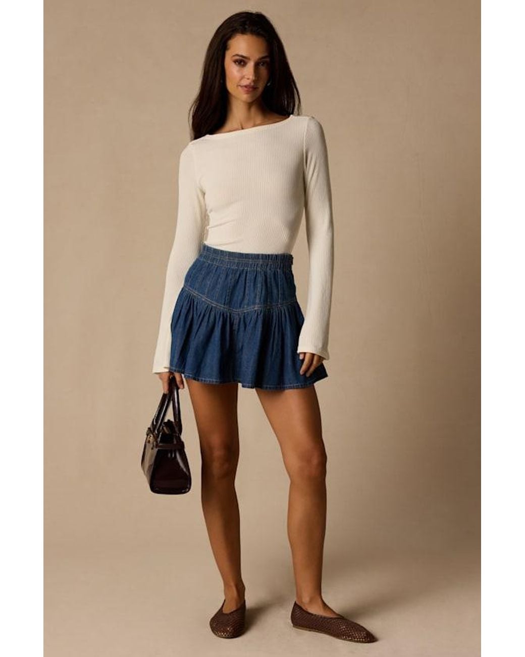 Lulus Blue Maelis Ribbed Knit Long Sleeve Boat Neck Top
