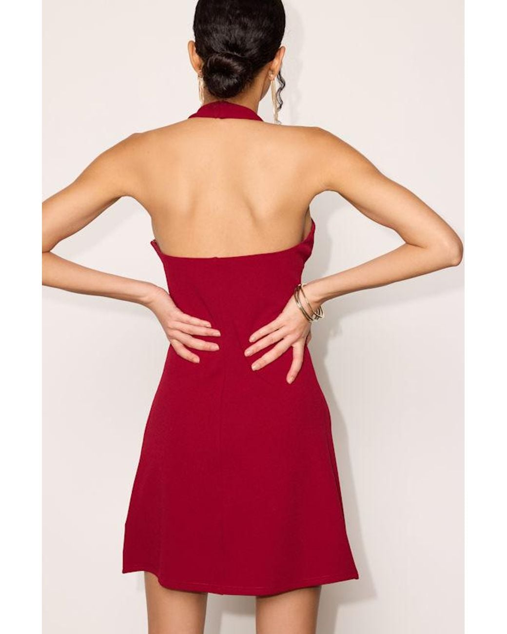 Lulus Red Brinley Halter Mini Dress