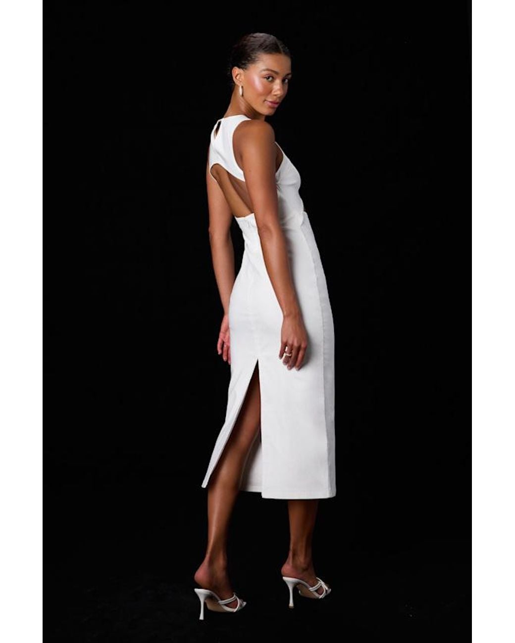 Lulus Black Brenda Cutout Bodycon Midi Dress