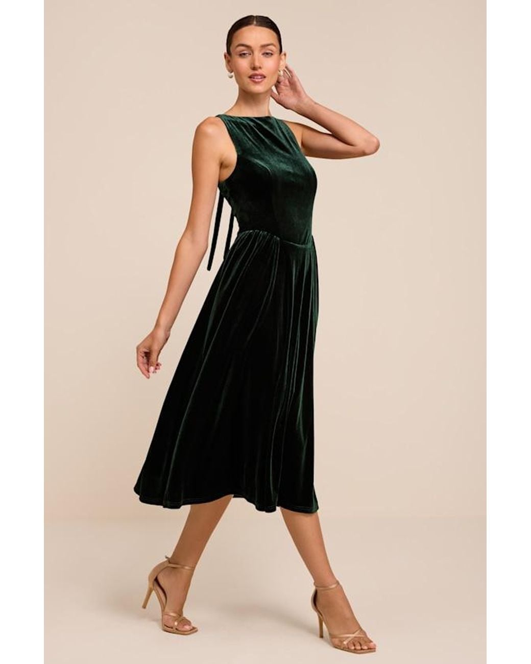 Lulus Black Audrey Velvet Midi Dress
