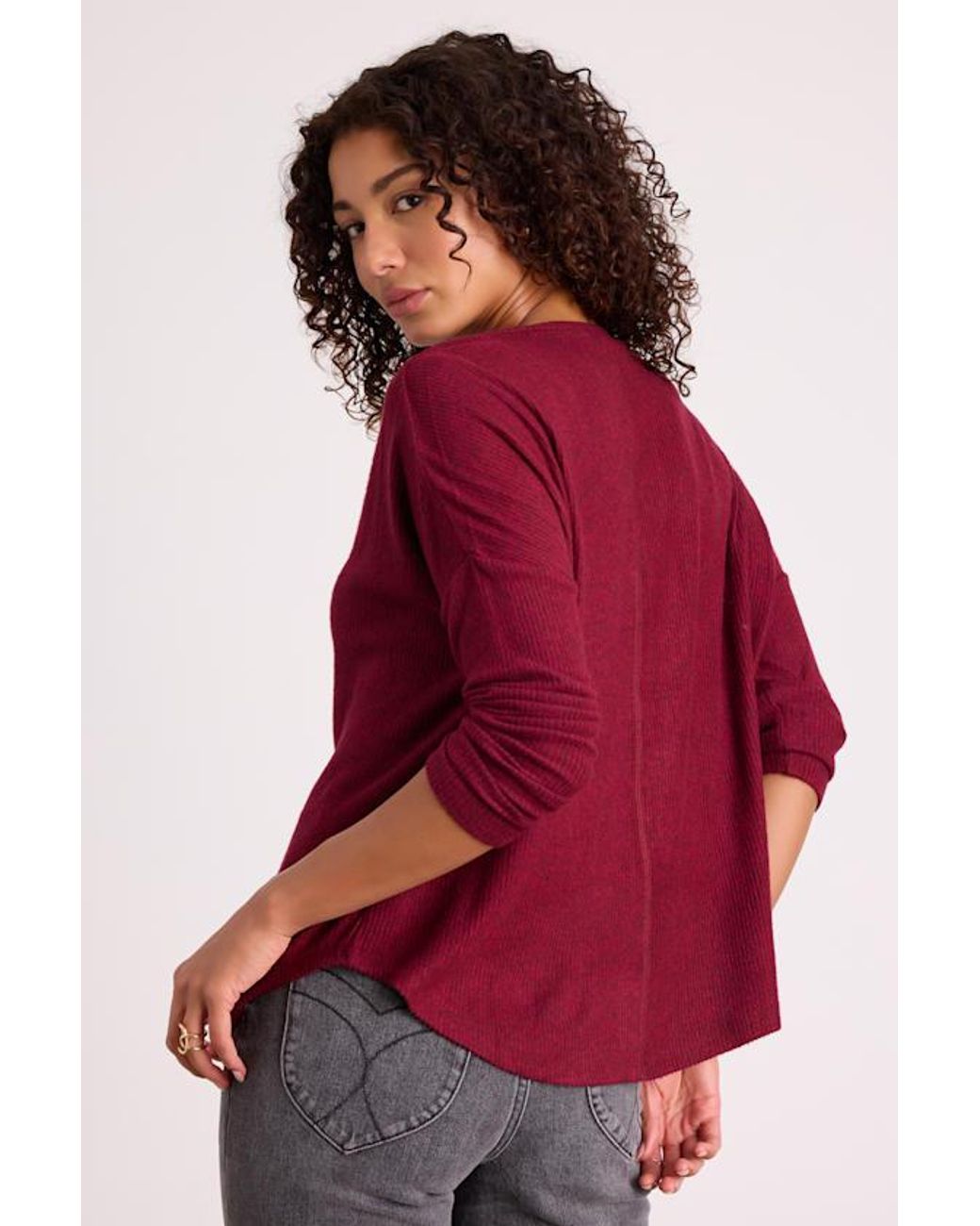 Lulus Red Just Vibing Ribbed V-Neck Sweater Top