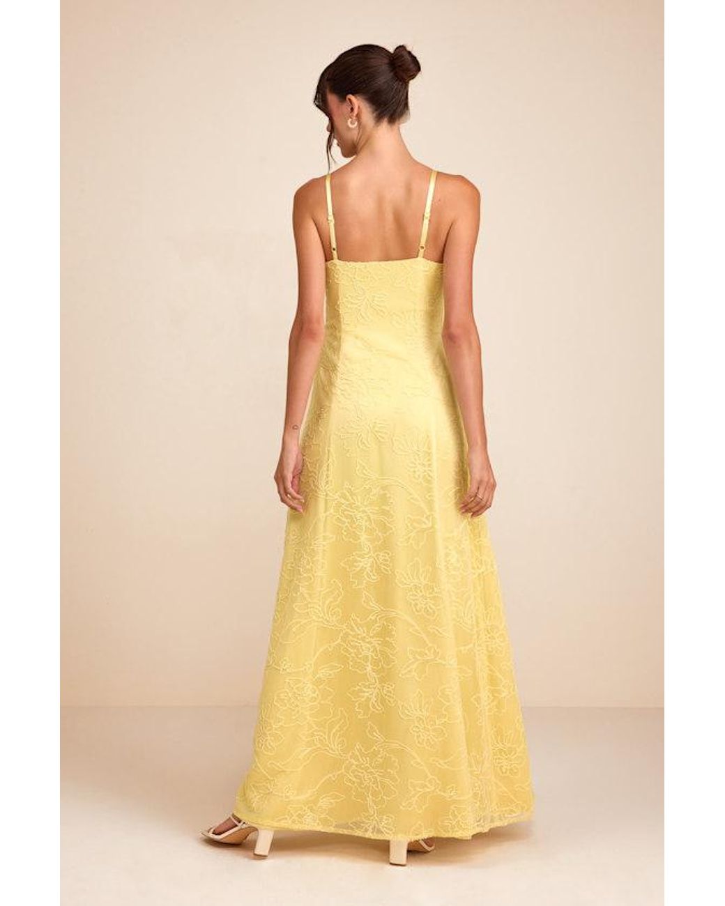 Lulus Yellow Mitzie Embroidered Maxi Dress