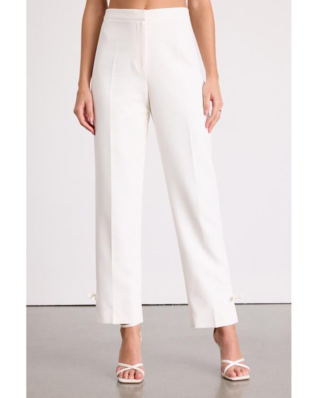 Lulus White Fenella High-Rise Straight Leg Trousers