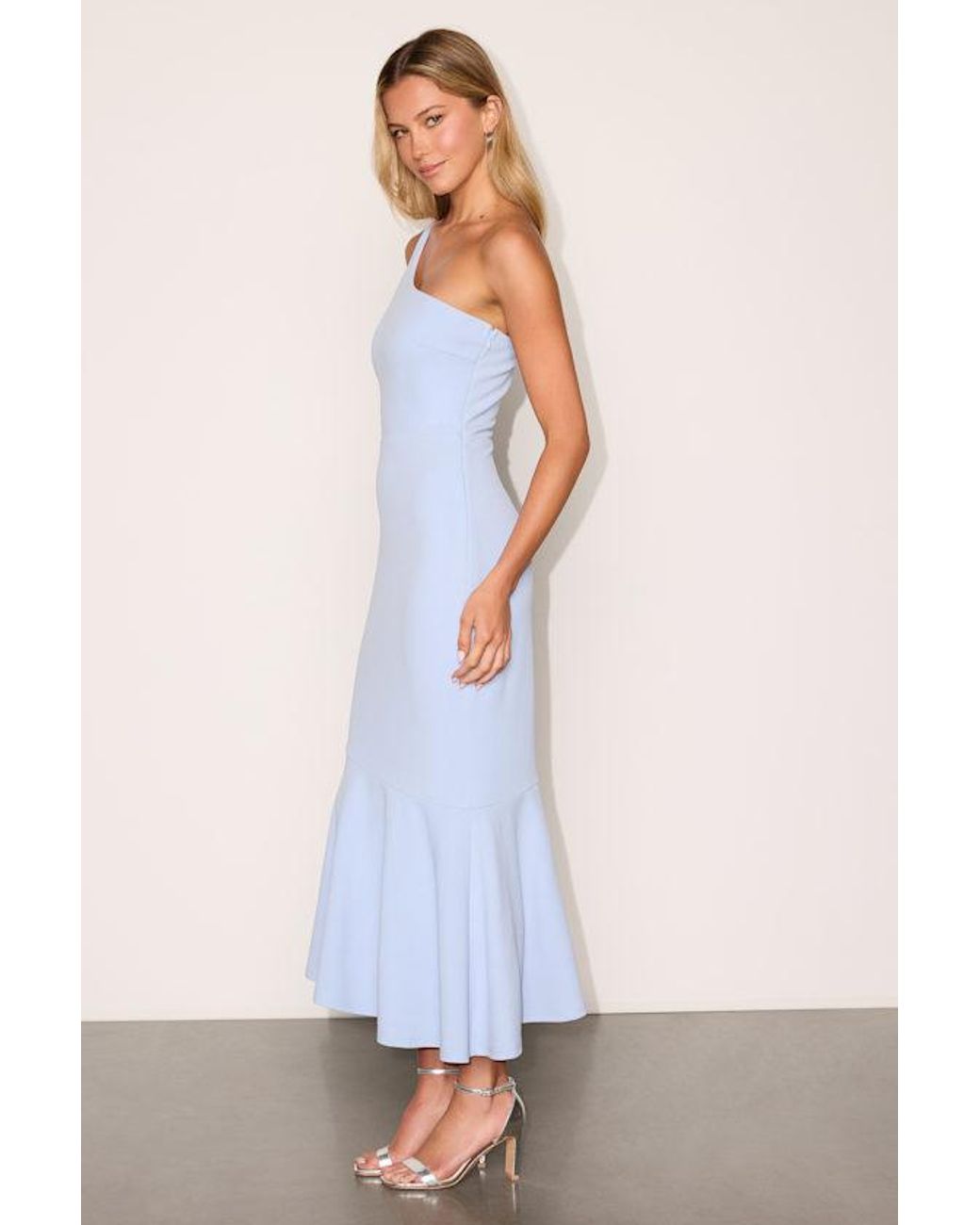 Lulus White Bianca One-Shoulder Trumpet Midi Dress