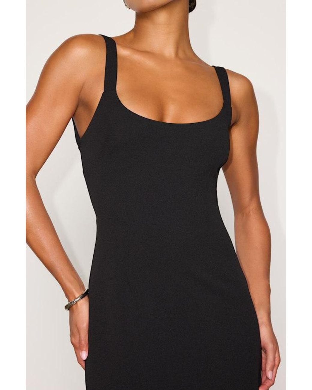 Lulus Black Samina Ponte Knit Tie-Back Midi Dress
