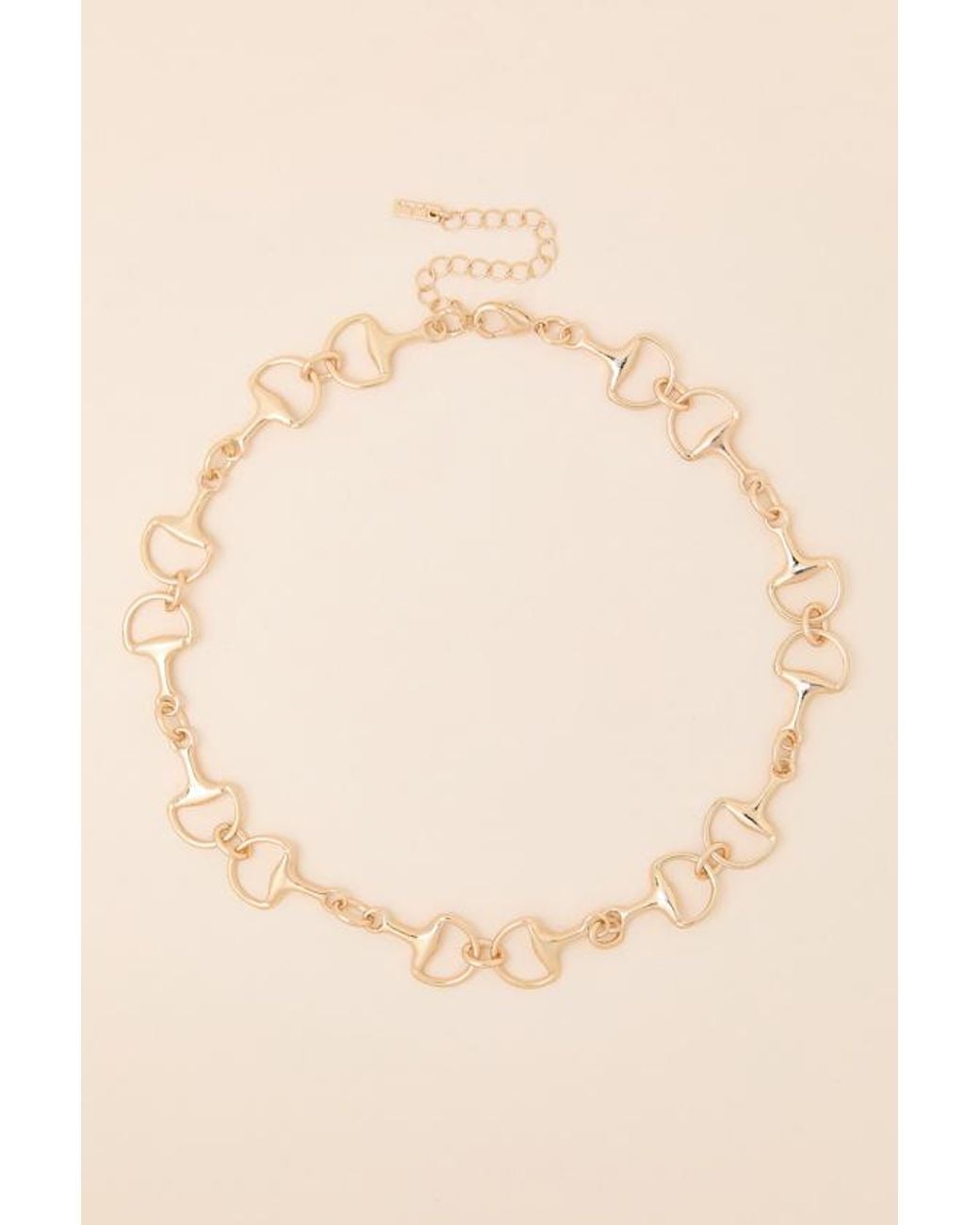 Lulus Brown Percy Horsebit Choker Necklace