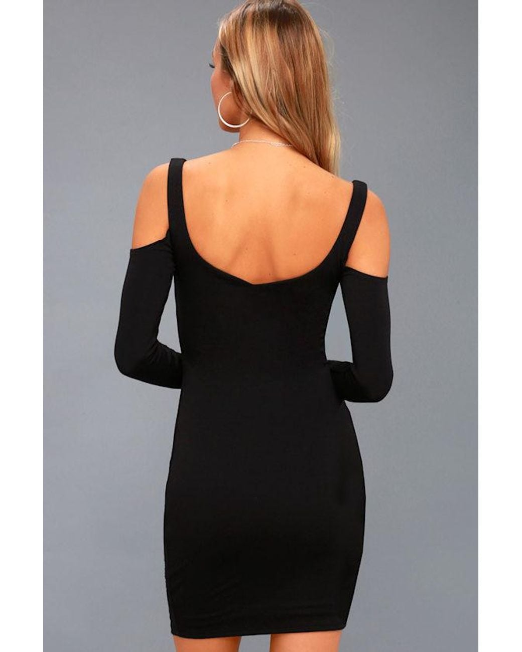 Lulus Black Dimitri Cold-Shoulder Bodycon Dress