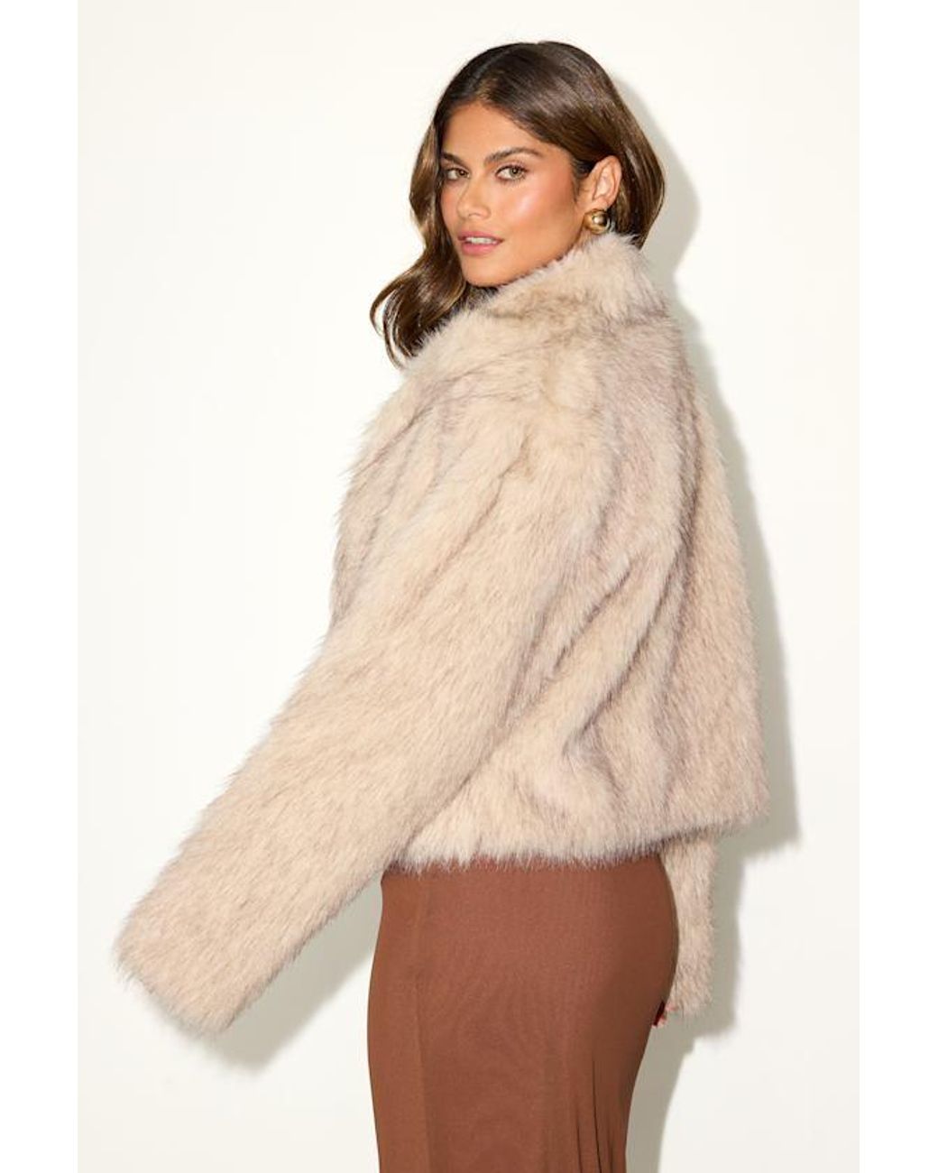 Lulus Natural Jensen Light Faux Fur Coat