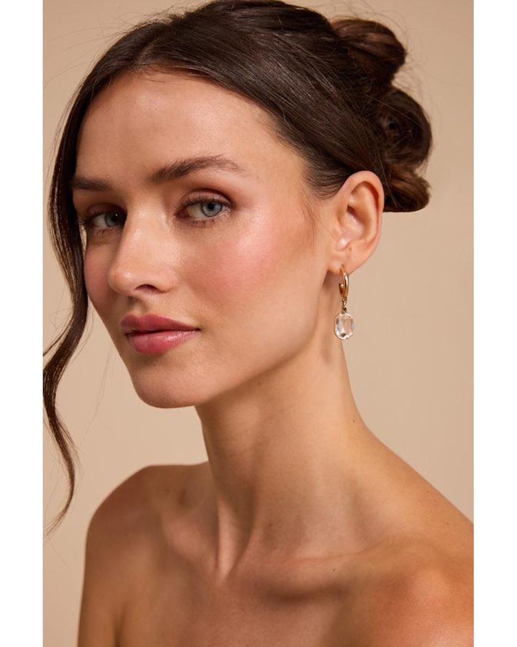Lulus Natural Rasha Charm Hoop Earrings