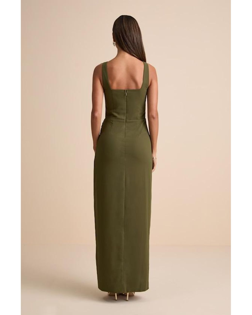 Lulus Green Glamorous Disposition Ruched Maxi Dress