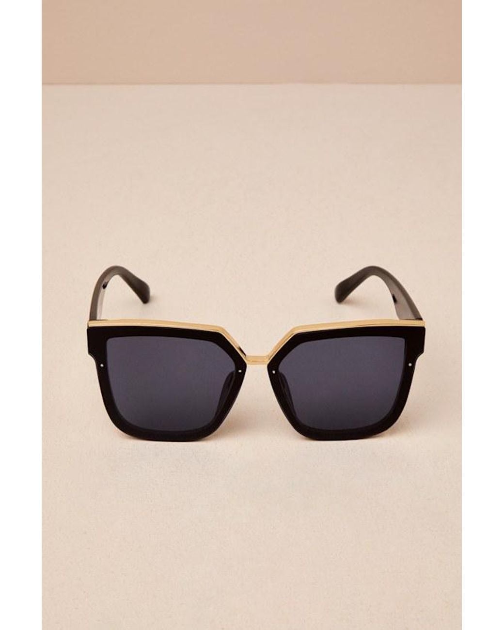 Lulus Black Main Frame Rimless Sunglasses