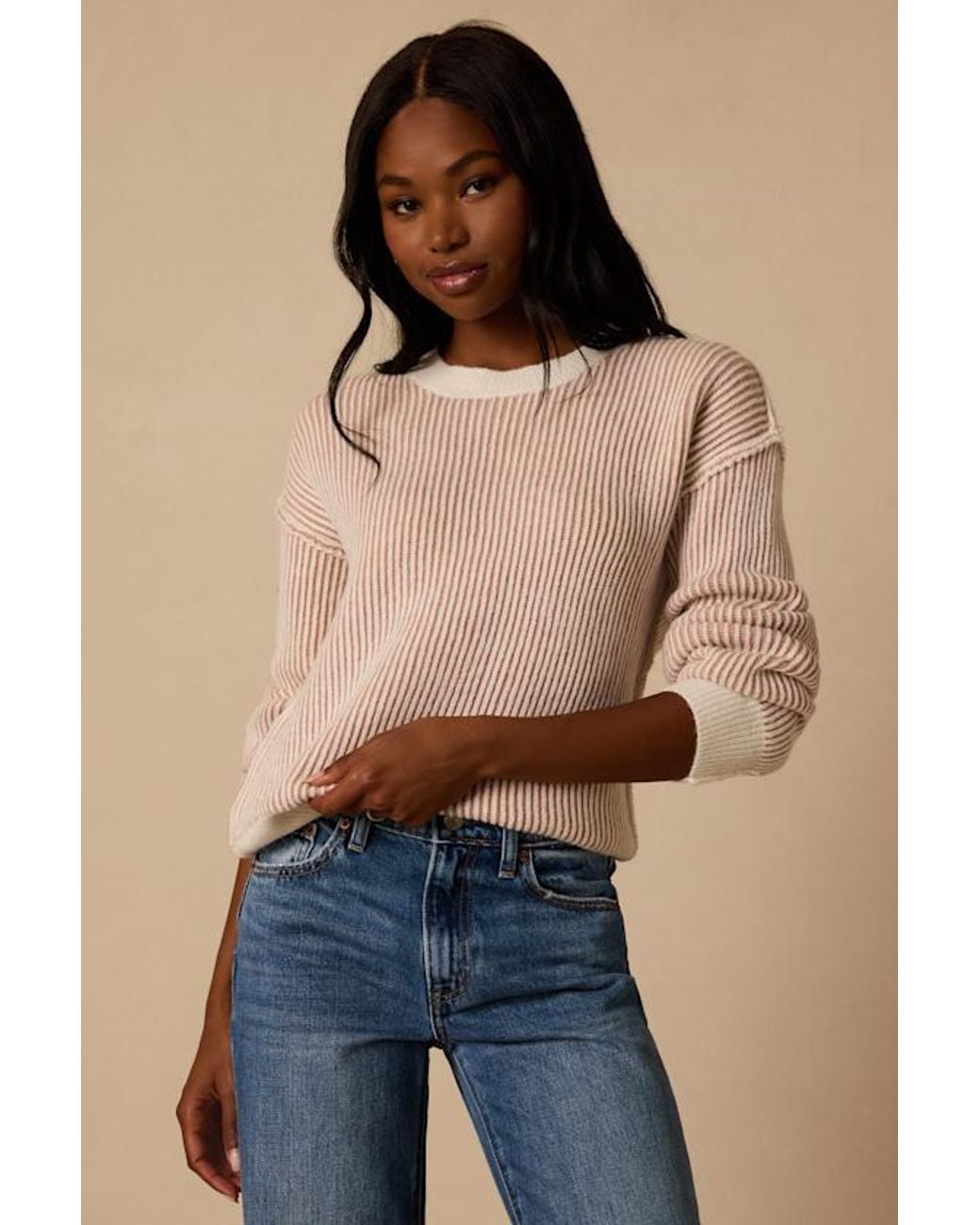 Lulus Blue Soho Striped Sweater