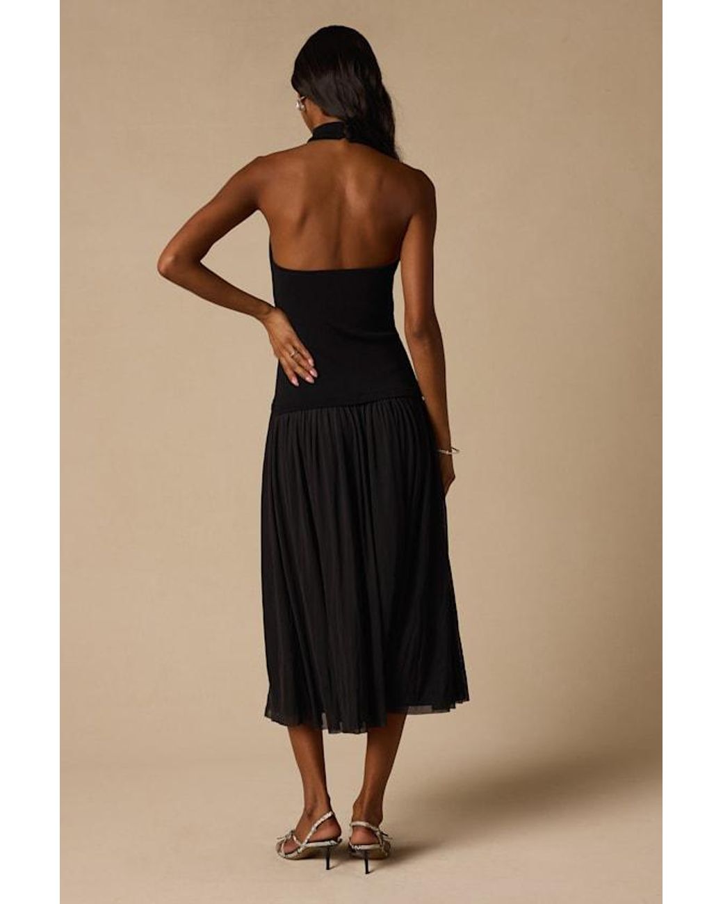 Lulus Natural Drusilla Drop Waist Midi Dress