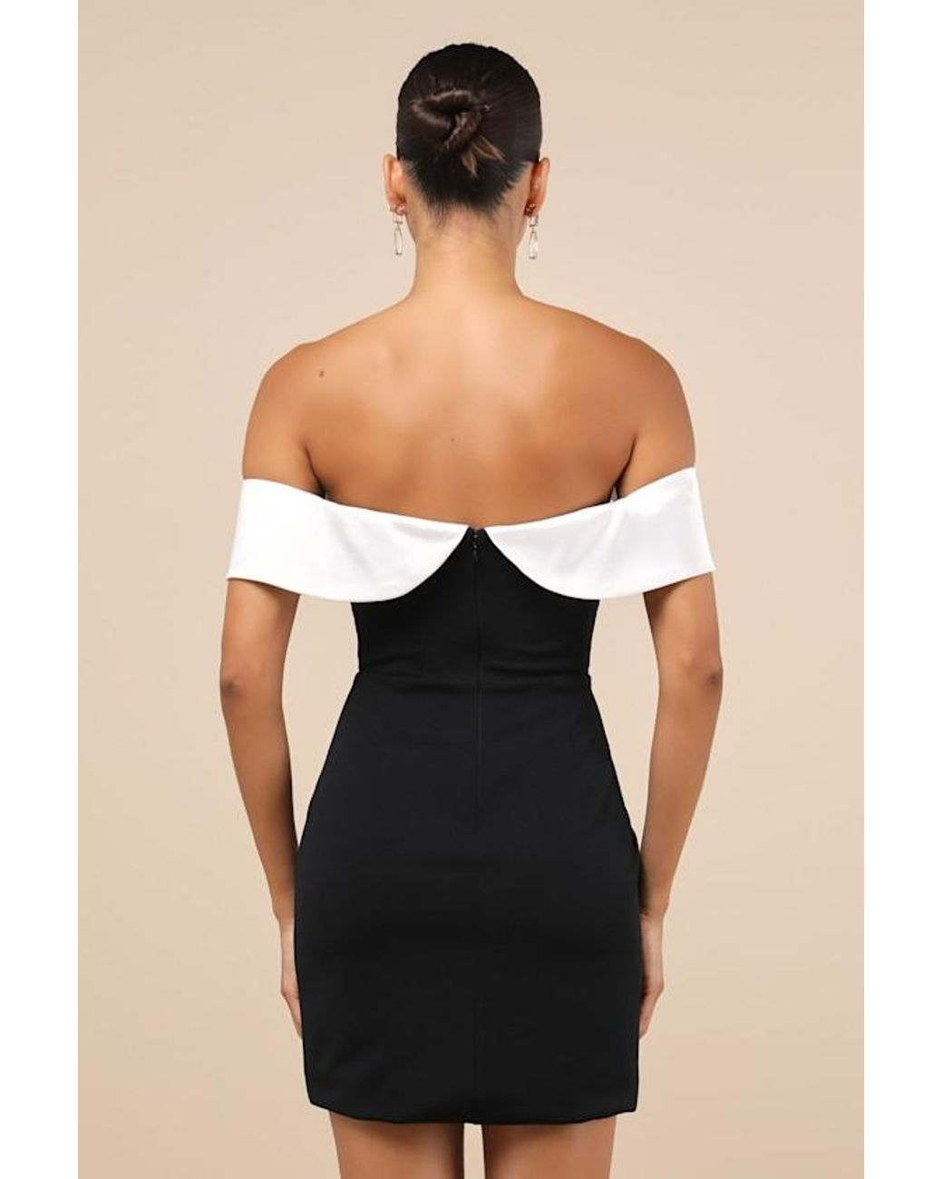 Lulus Black Extravagant Moment Off-The-Shoulder Mini Dress