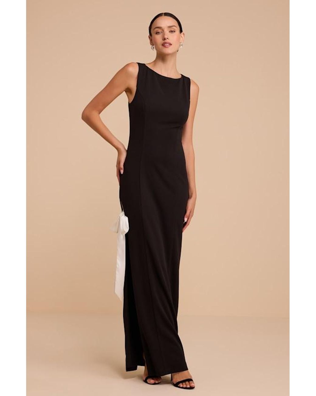 Lulus Natural Mia Bow Maxi Dress