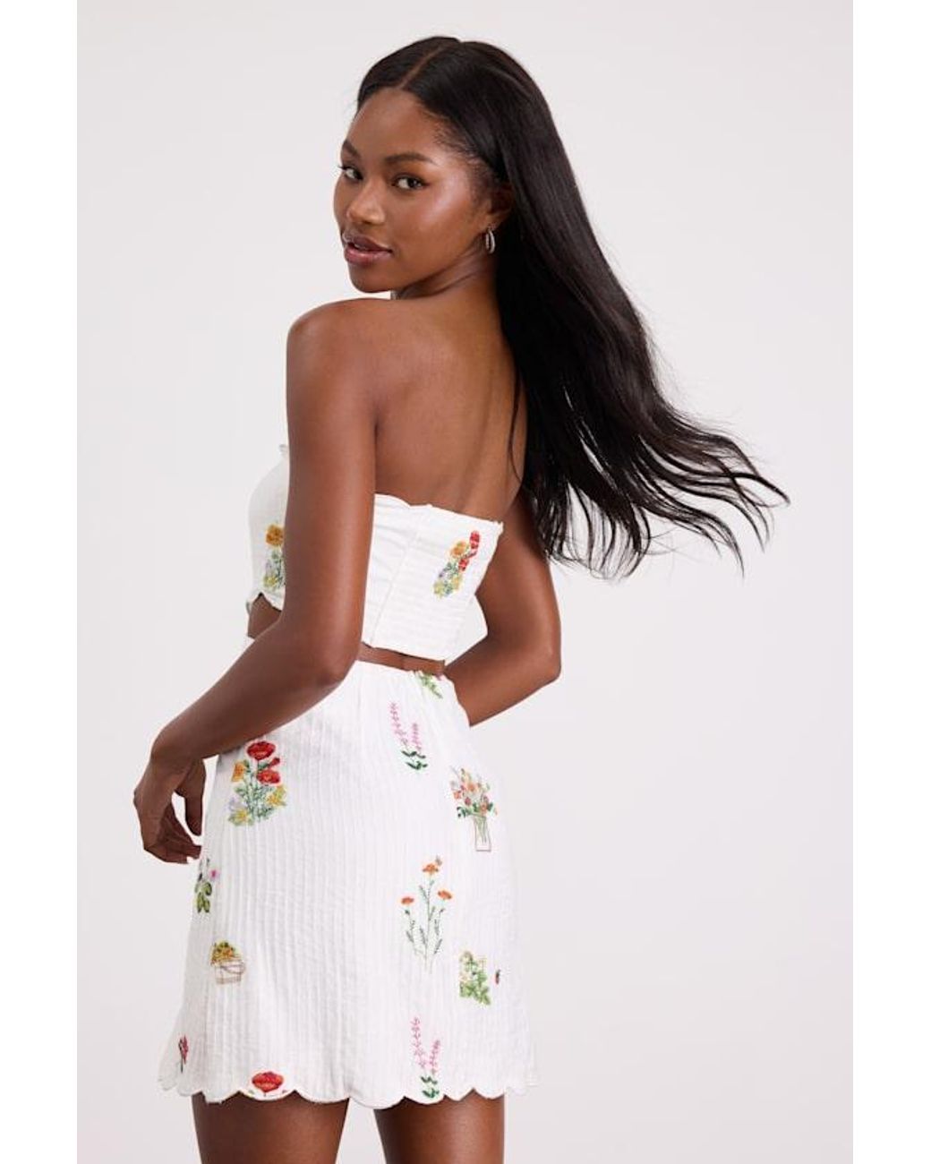 Lulus White Alex Embroidered Cutout Mini Dress