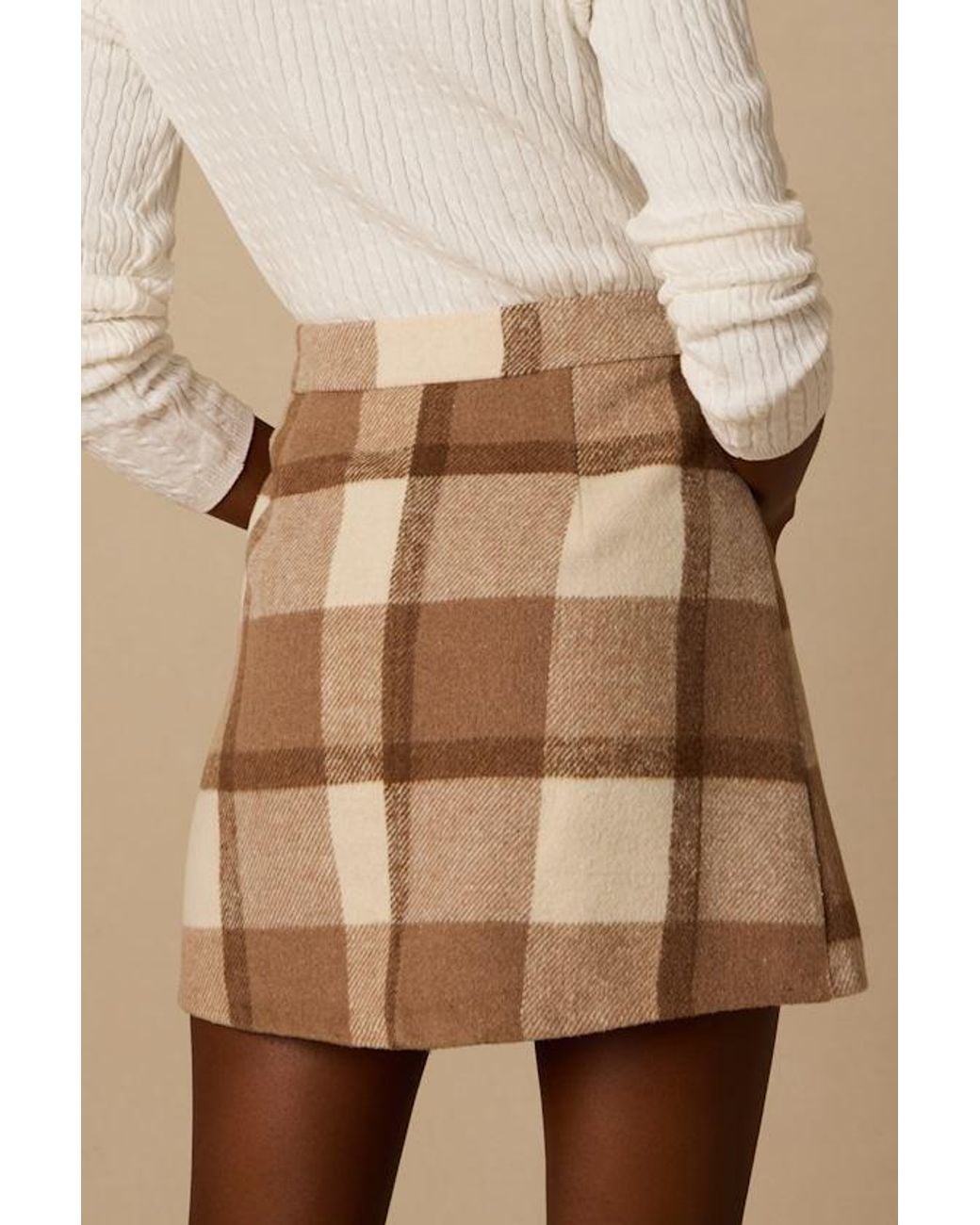 Lulus Natural Mad For Plaid Plaid Mini Skirt
