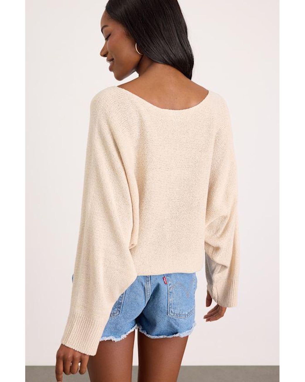 Lulus Natural Jaylin Cream Boat Neck Pullover Sweater