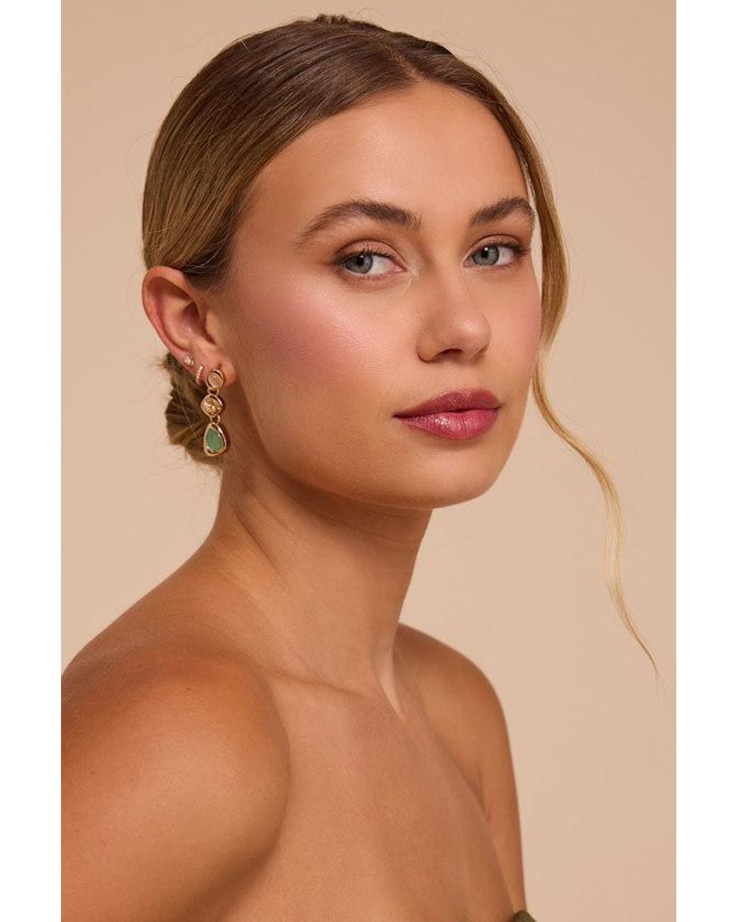 Lulus Natural Pomella Stone Drop Earrings