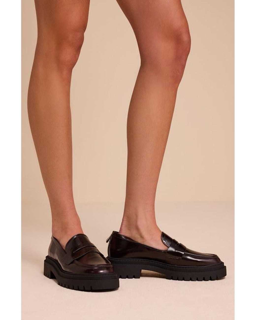 MIA Black Henrik Wine Platform Penny Loafers