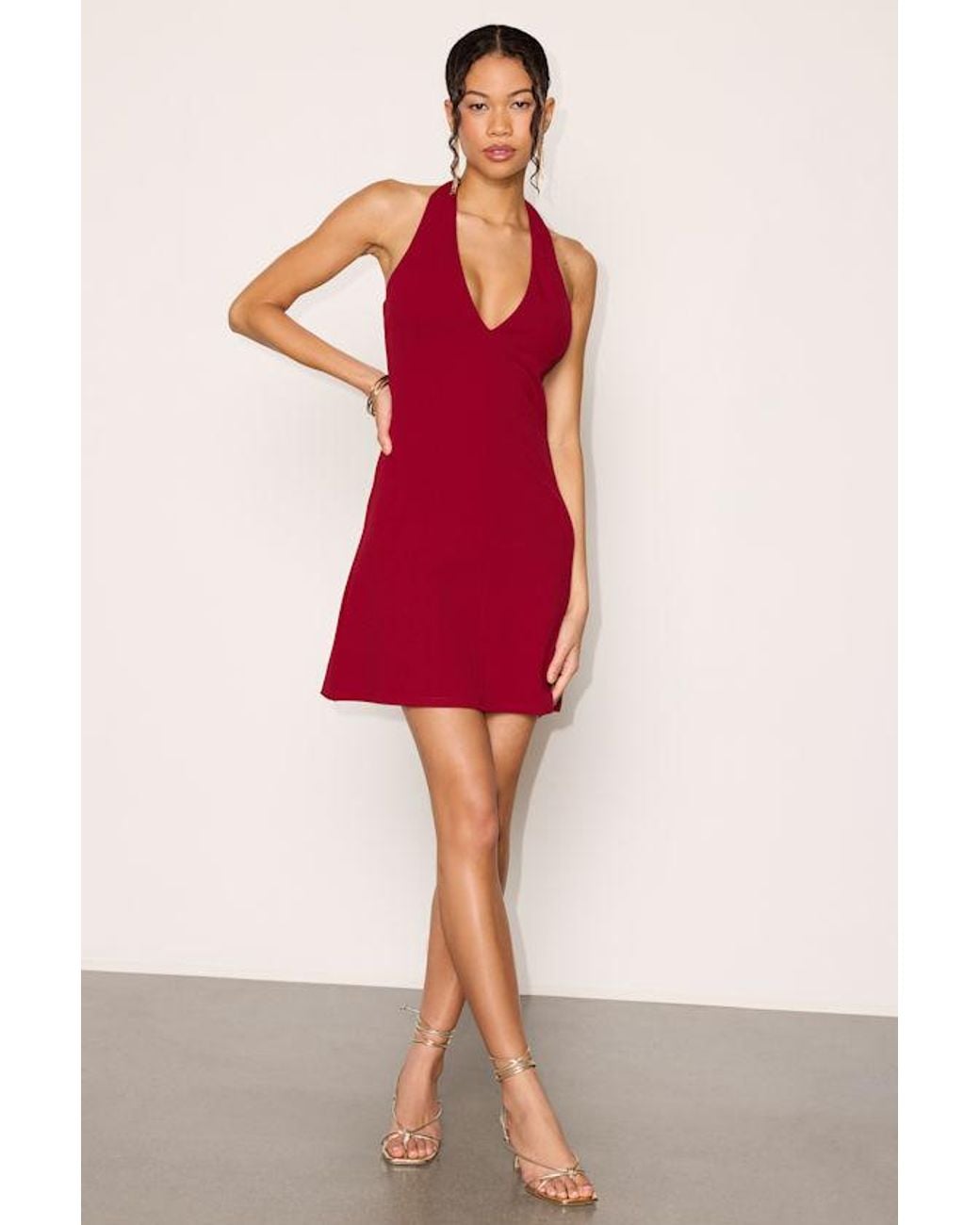 Lulus Red Brinley Halter Mini Dress