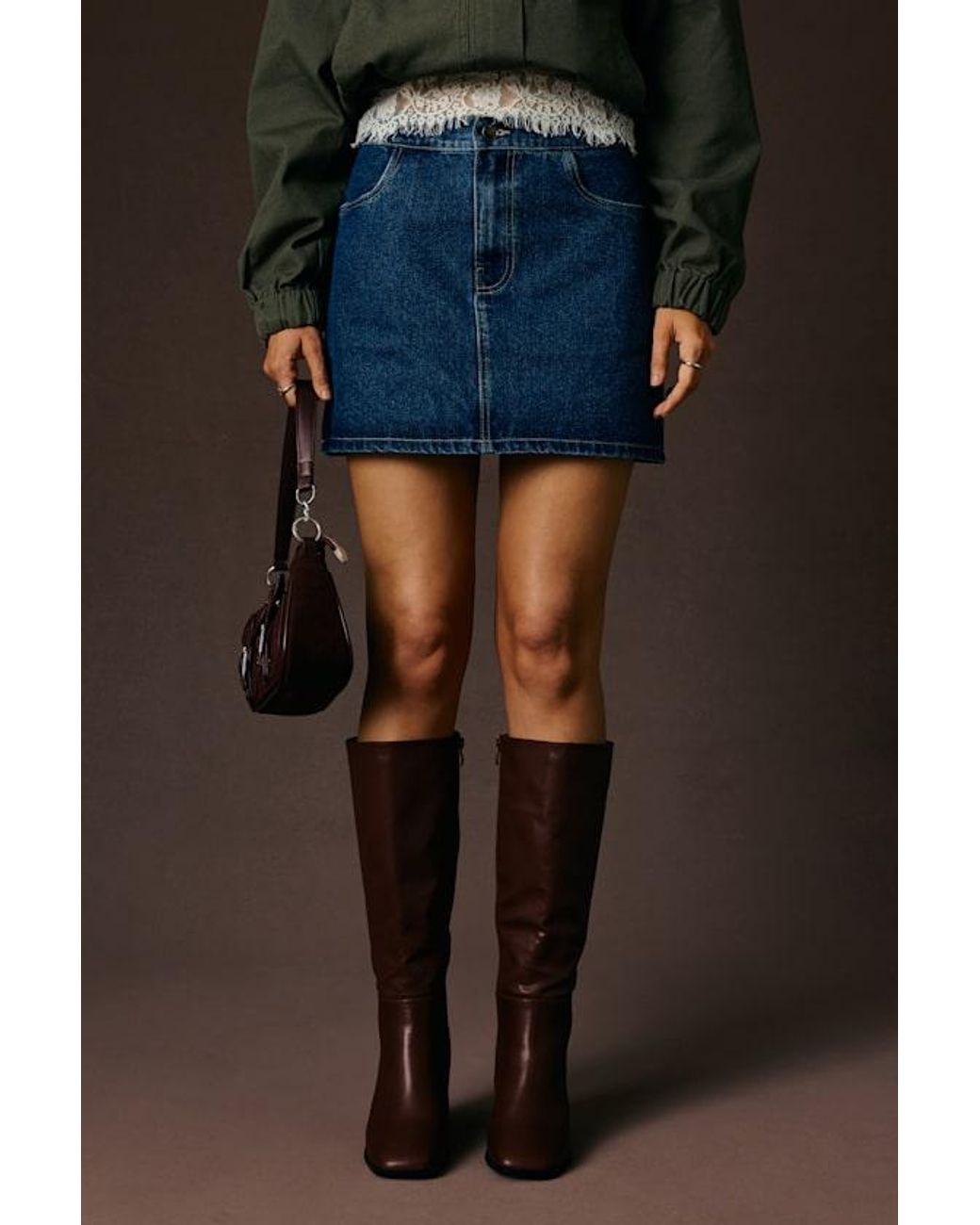Lulus Blue Dayton Medium Wash Denim Mini Skirt