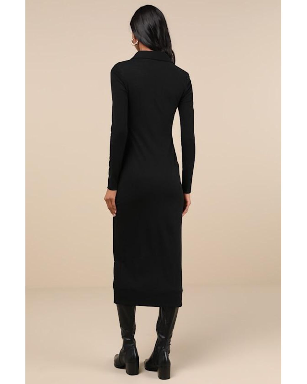 Lulus Natural A Little Prep Button-Up Bodycon Midi Dress