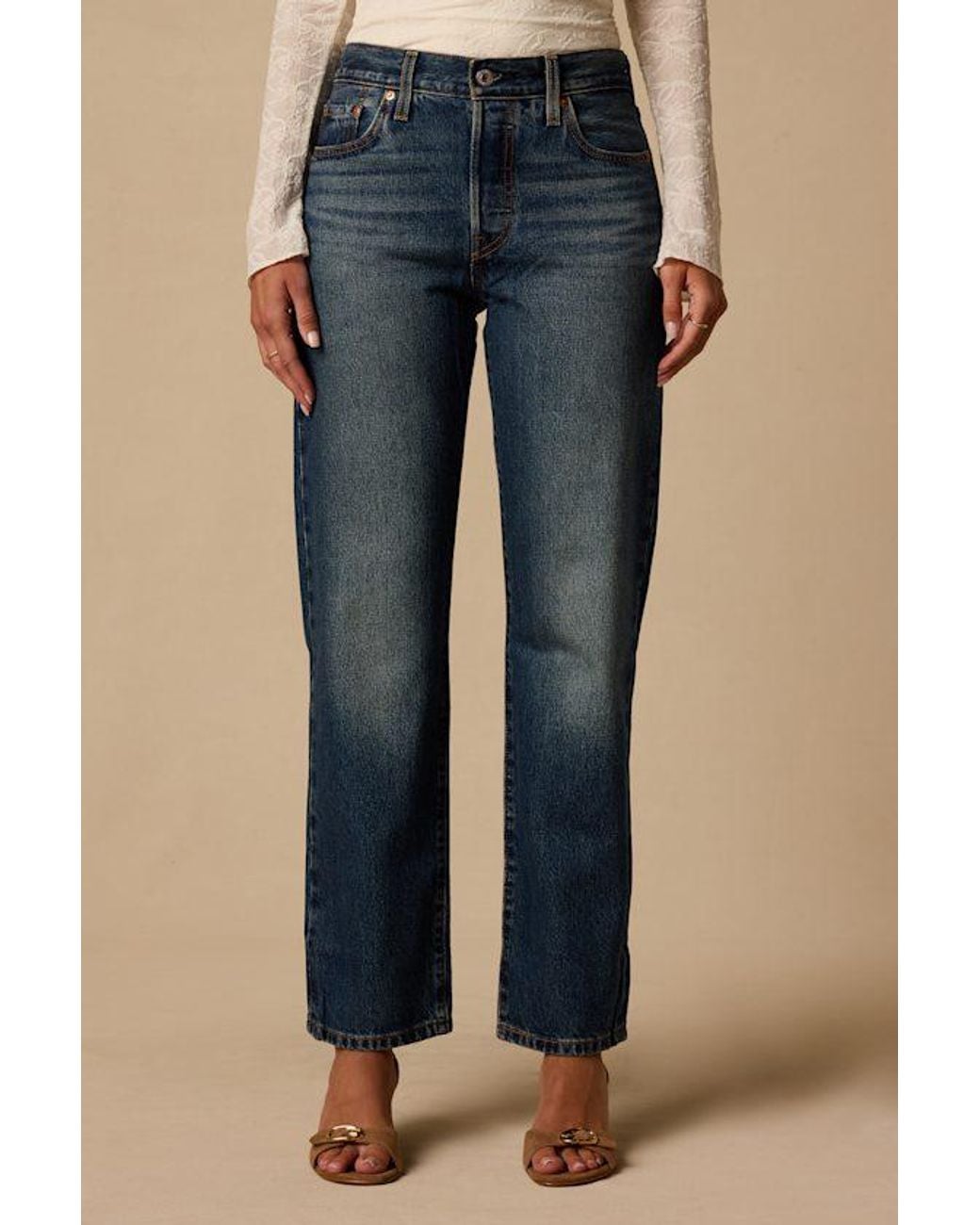 Levi's Blue 501 '90S Dark Wash Straight Leg Jeans