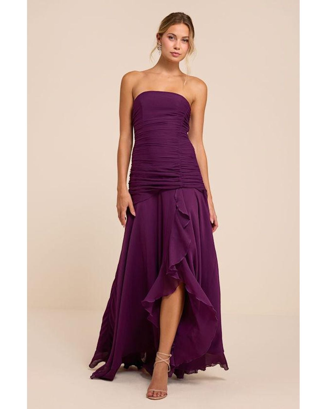 Lulus Purple Zuri Plum Strapless Maxi Dress