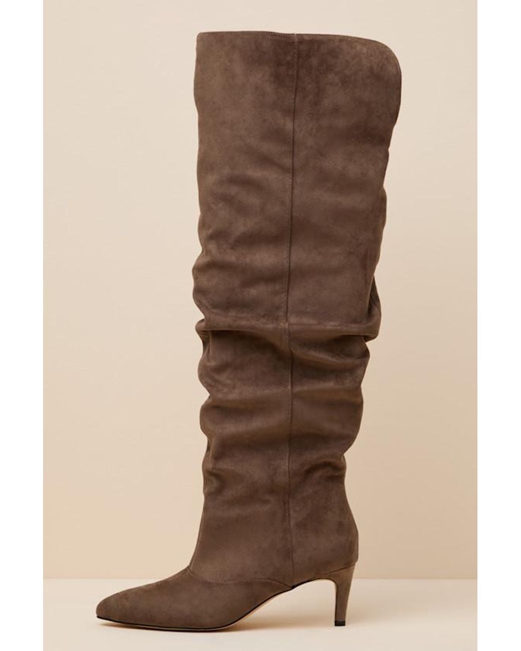 Madden Girl Natural Stassi Ash Suede Over-The-Knee Boots