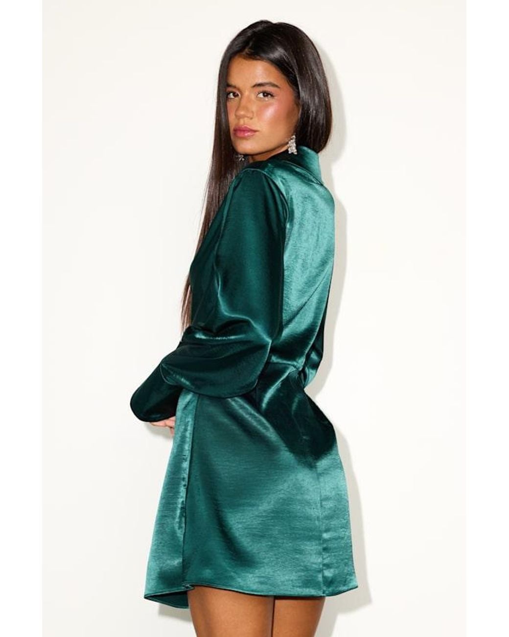 green emerald velvet dress Norma Kamali-Reverse Obie Dresses Green-Dresses