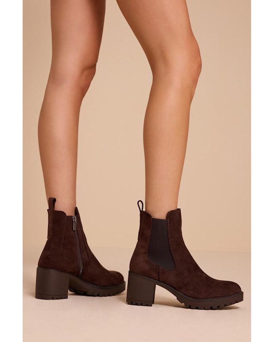 Lulus Brown Amari Suede Ankle Boots