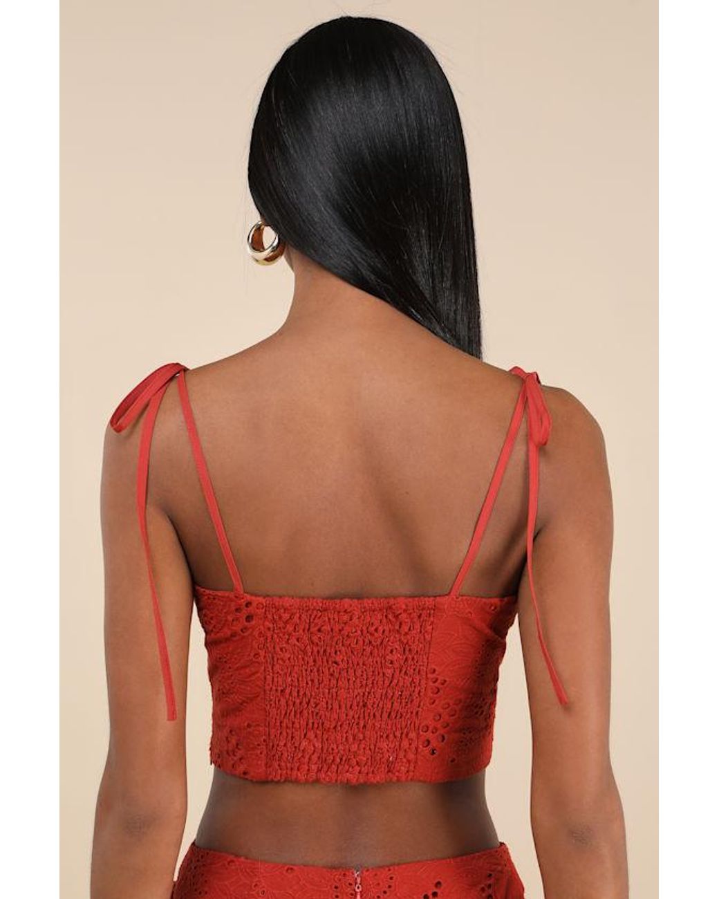 Lulus Kamilla Eyelet Embroidered Tie-Strap Tank Top