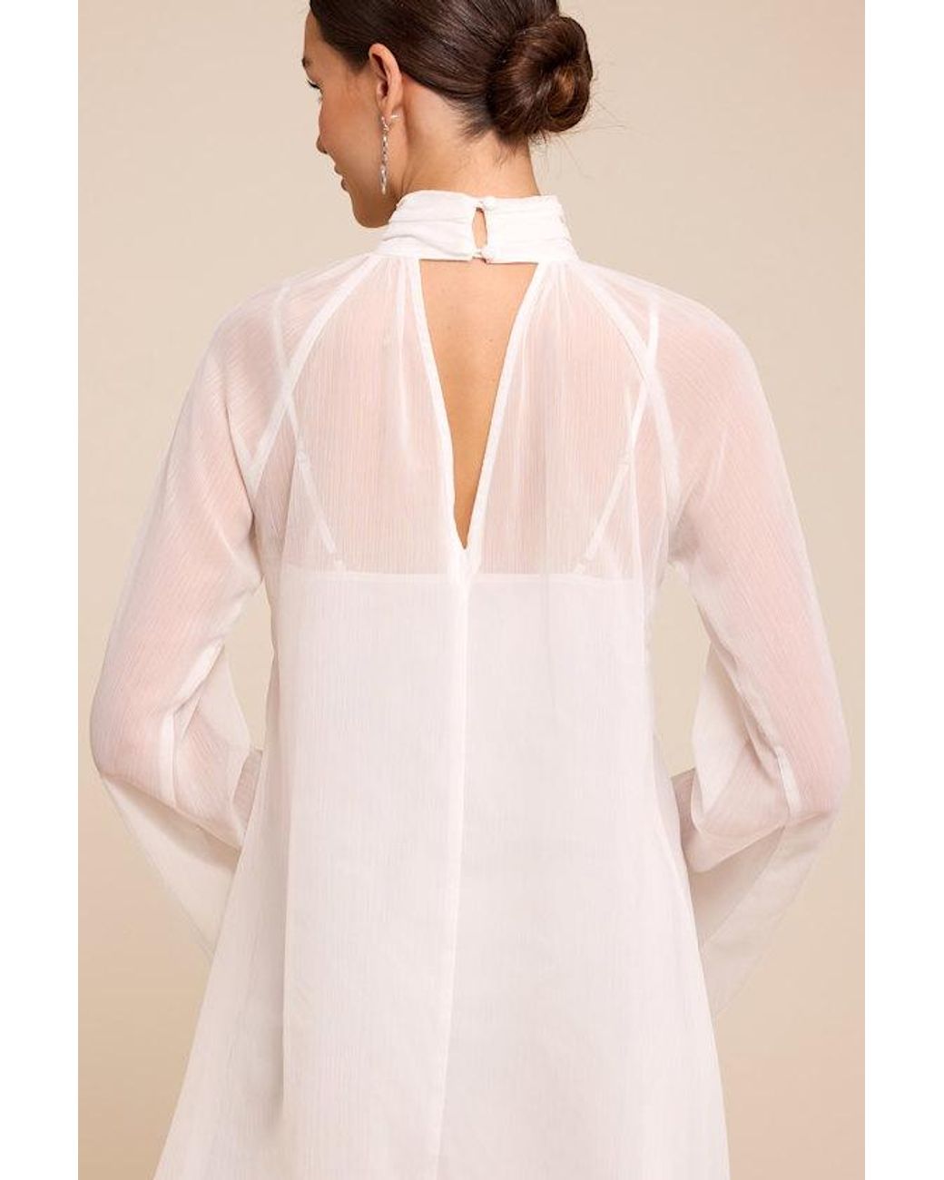 Lulus Natural Scarlett Chiffon Shift Dress