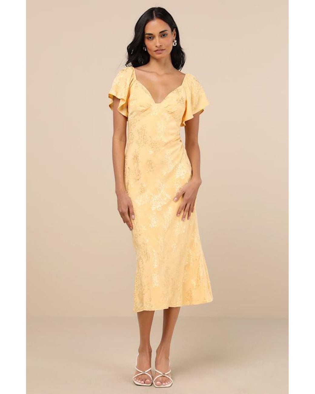 chinese dress ladies Rosalee Cream Long-Sleeve Cowl-Back Maxi Dress With Bows  Club L London