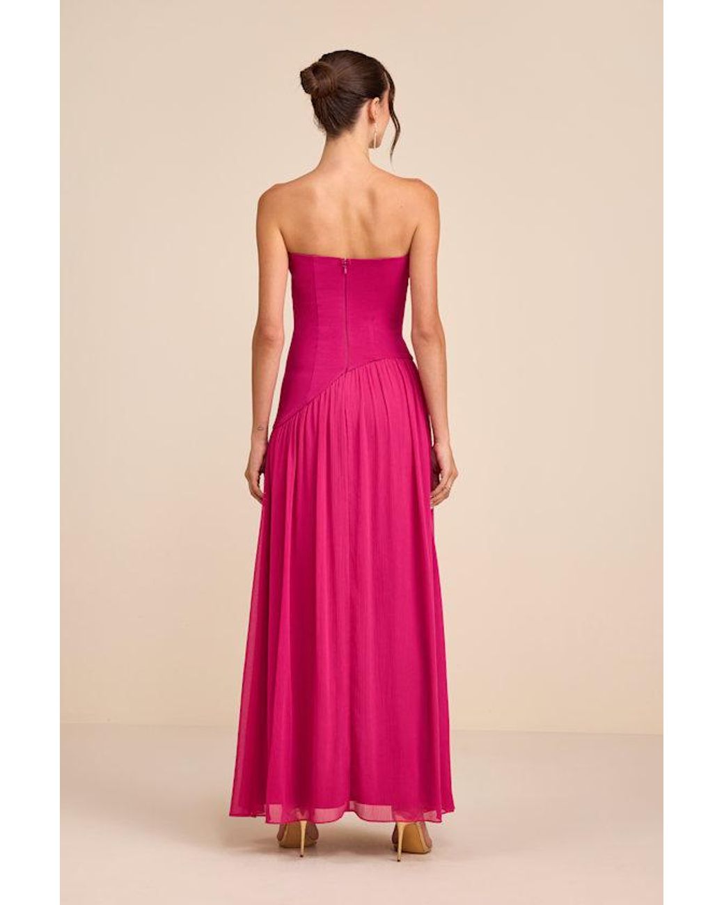 Lulus Pink Beth Strapless Drop Waist Maxi Dress