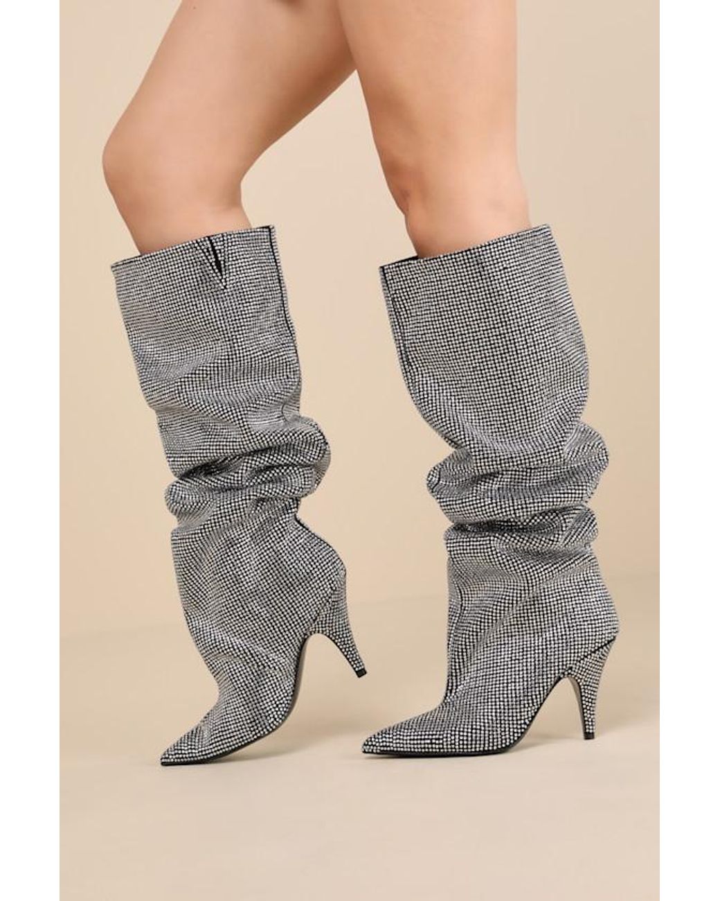 Rhinestone knee boots new arrivals