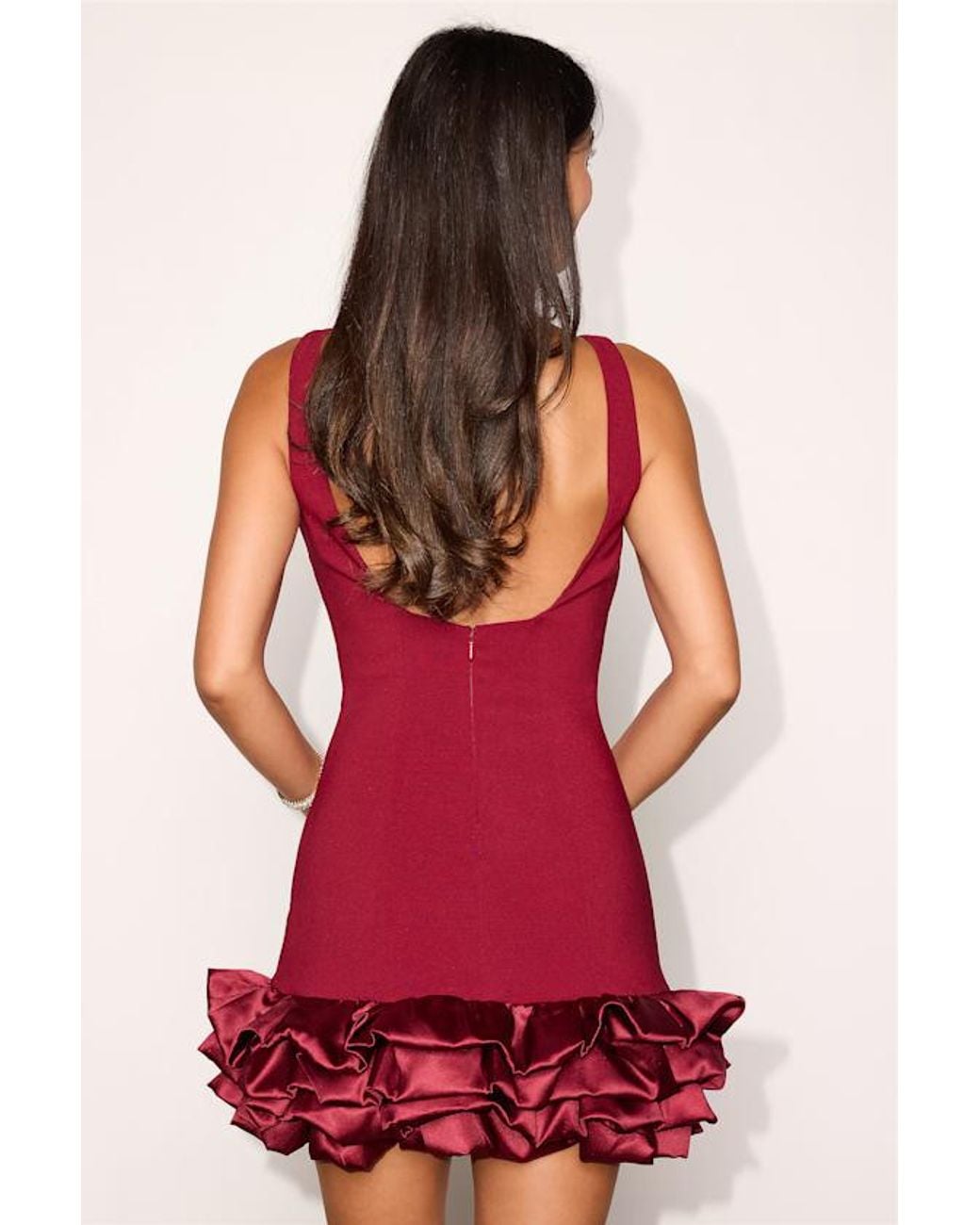 Lulus Red Evangeline Ruffled Bubble-Hem Dress