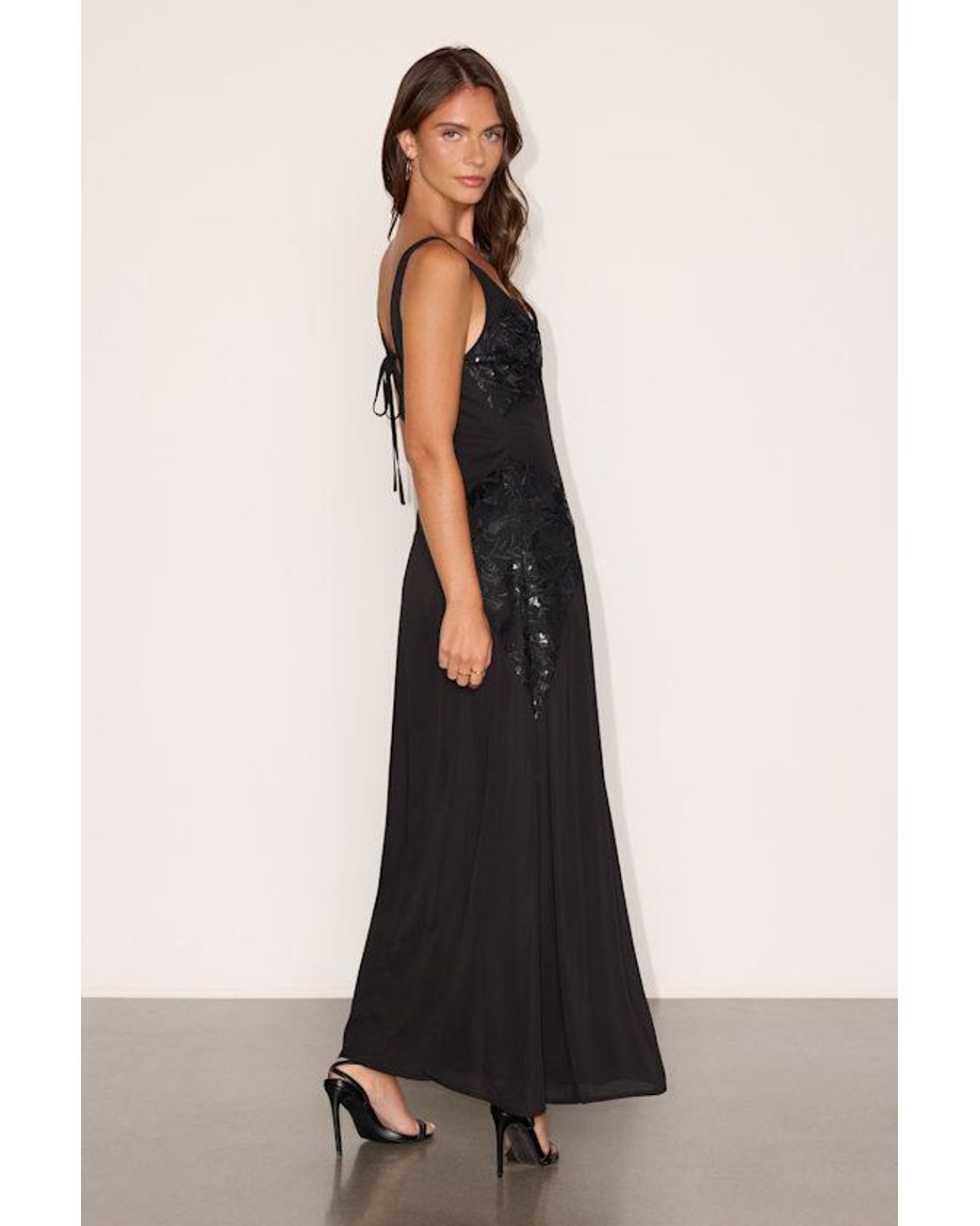 Lulus Black Julissa Embroidered Tie-Back Maxi Dress
