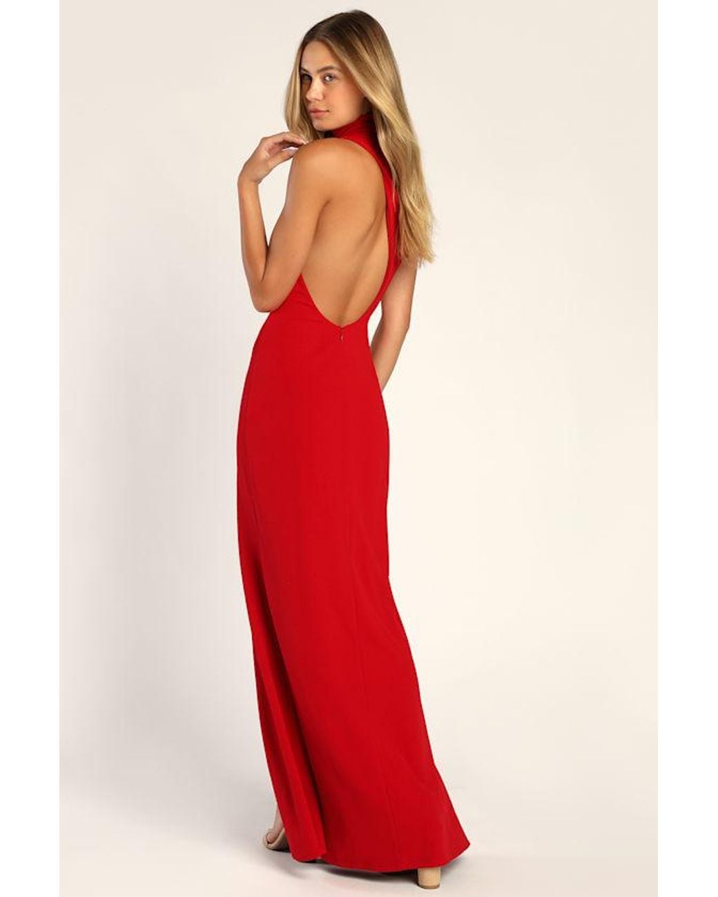 Lulus Keep It Interesting Asymmetrical Cutout Halter Maxi Dress in Red | Lyst Lulus Keep It Interesting Asymmetrical Cutout Halter Maxi Dress in Red | Lyst
