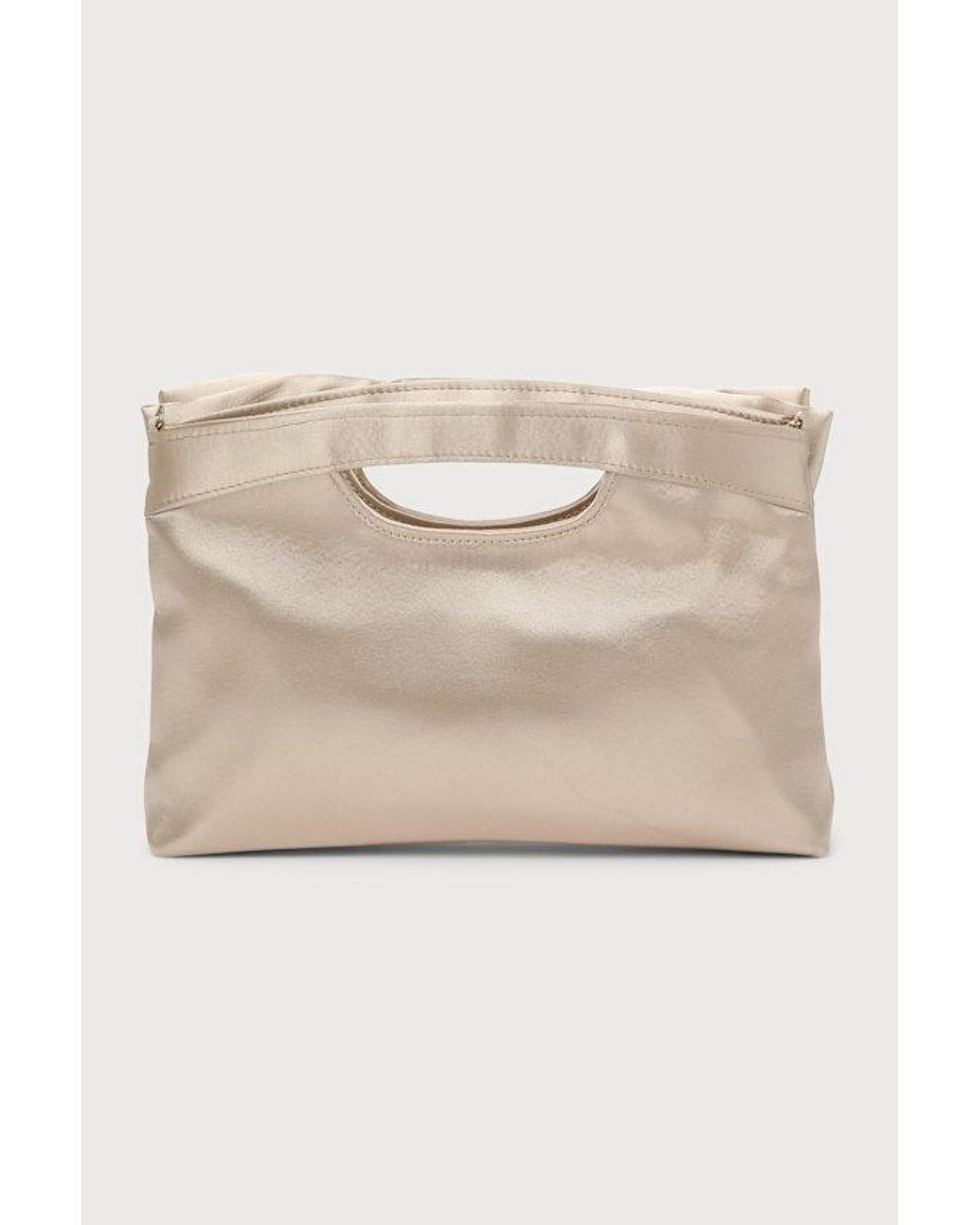 Lulus Natural Total Romantic Satin Bow Clutch