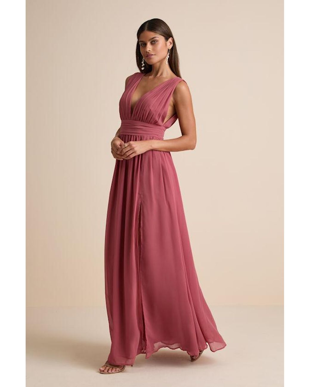 Lulus Pink Heavenly Hues Desert Rose Maxi Dress