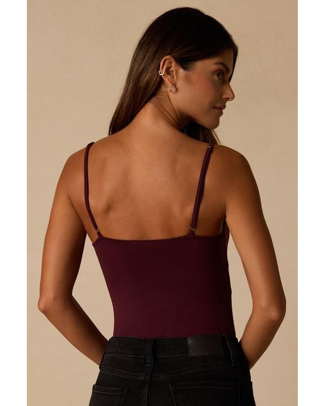 Lulus Purple Vera Plum Lace Cami Bodysuit