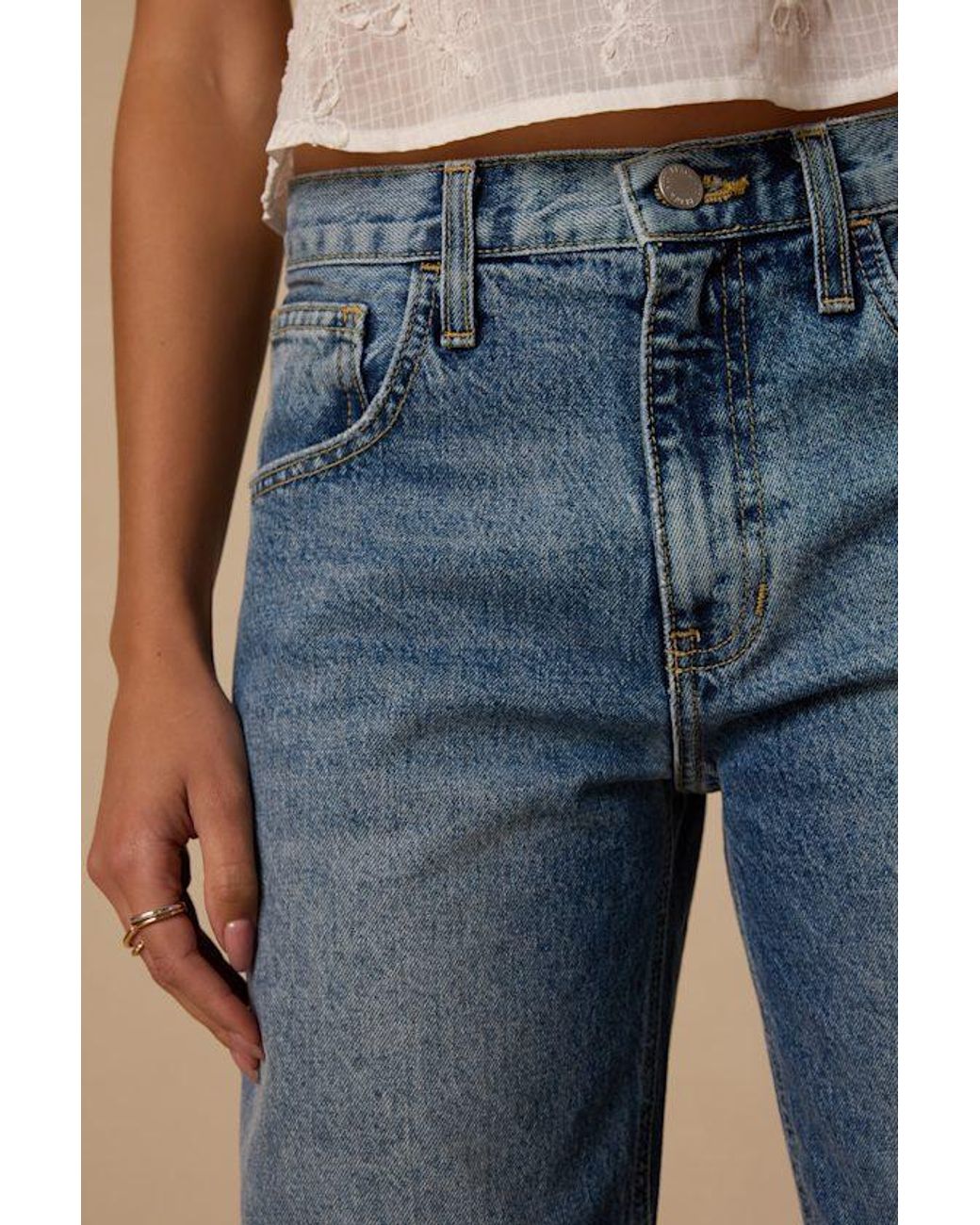 Just Black Blue Gale Medium Wash High-Rise Barrel Jeans