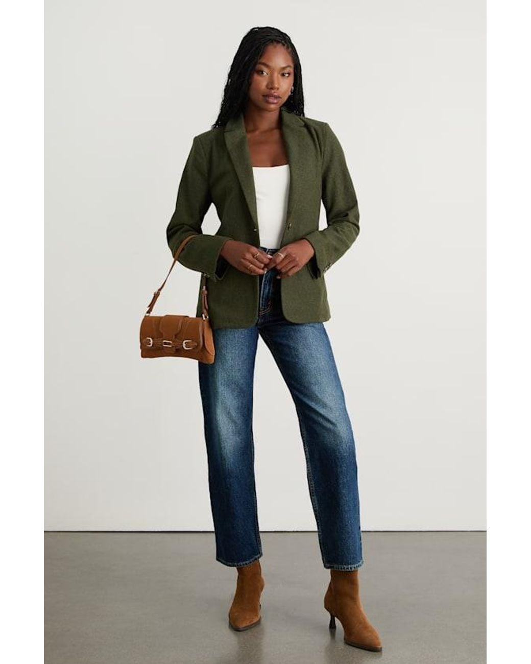Lulus Blue Sophisticated Chic Tweed Blazer