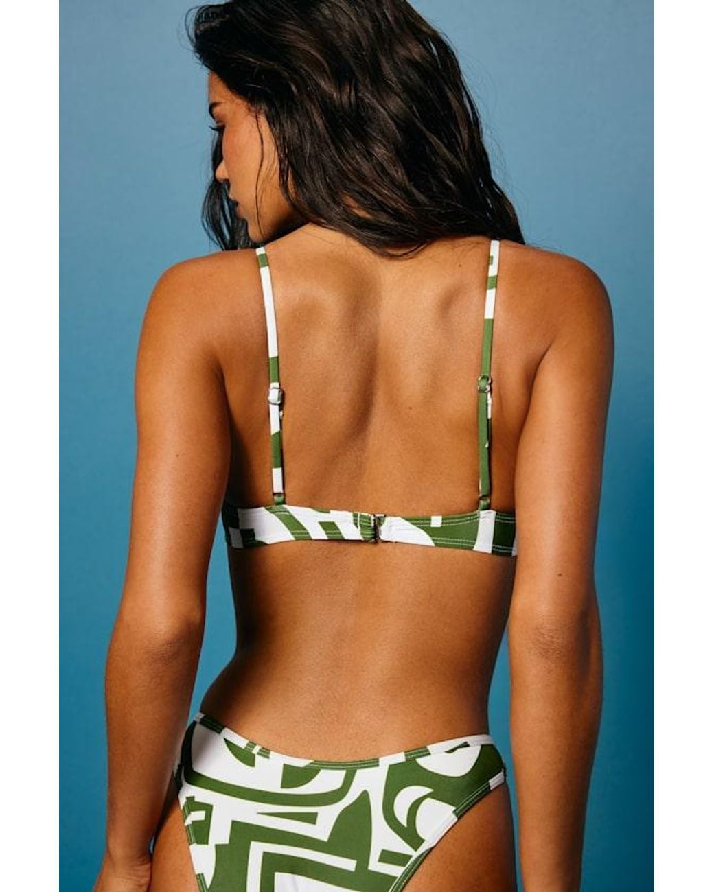 Lulus Blue Hang Ten Abstract Print Underwire Bikini Top