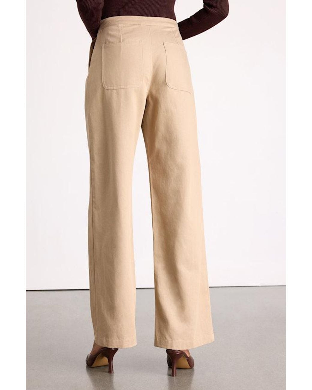 Lulus Natural Ruthie Tie-Front Mid-Rise Trouser Pants